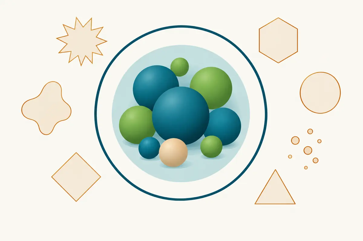 Teal circle containing accepted work with declined categories shown as faint outlines outside it